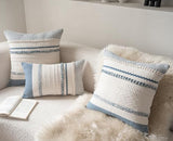 Cethom Boho Throw Pillow Covers 18x18 Inch Set of 2, Blue Textured Decorative Couch Pillow Cases for Farmhouse Home Decor, Accent Cushion Cover for Sofa, Bed, Living Room, Bedroom