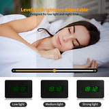 Digital Wall Clock Battery Operated with LED Display, Wall Clock with Backlight, Table-top, Alarm, Brightness Adjustable,12/24Hr