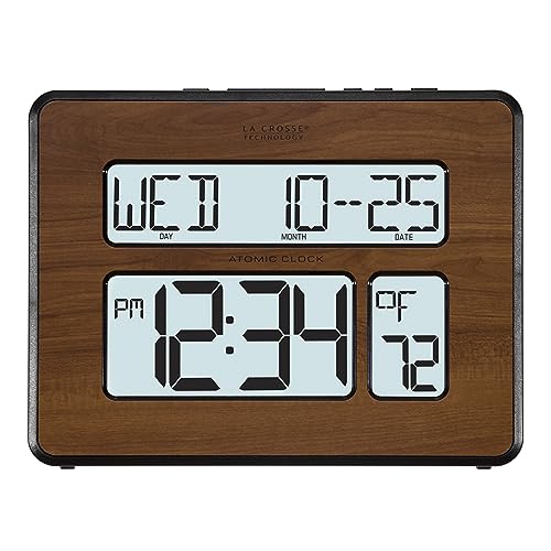 La Crosse Technology 513-1419BL-WA-INT Atomic Large Full Digital Calendar Clock