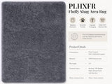 5x7 Area Rugs Living Room: Fluffy Bedroom Rug Shag Carpet Grey