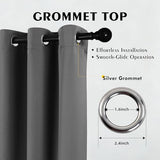 2-Panel-Curtain Room Darkening, 84 Inch Length for Bedroom Living Room, Insulated Thermal Grommet Curtain Drapes, Blackout(60-90%,Not 100%) Window Treatment Decor, Pack of 2, 52x84, CharcoalGrey