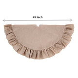 X.Sem 48'' Jute Burlap Christmas Tree Skirt with Ruffled Border Holiday Collection (Original)