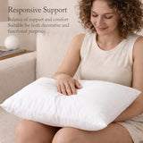 puredown® Euro Pillow Inserts 26 x 26 (Pack of 2, White), Down Feather Pillow Stuffer, Premium White Pillows for Bed, Couch, and Cushion