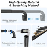 Curtain Rod for Windows 36 to 48 Inches, Blackout Wrap Around Curtain Rod for Bedroom, Living Room, 1 Inch Diamete Adjustable Drapery Rods，Matte Black