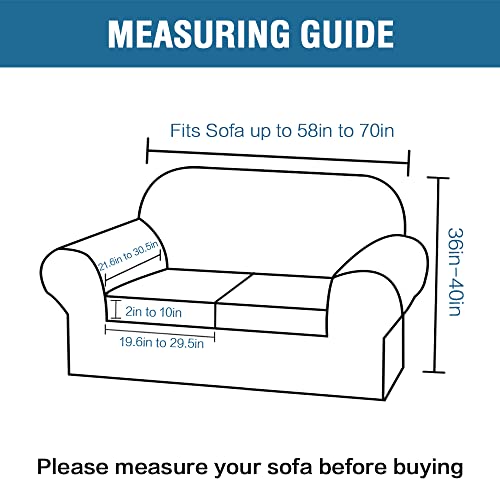 H.VERSAILTEX Stretch Sofa Covers for 3 Cushion Bundle 2 Cushion Loveseat Sofa Cover Bundle Arm Chair Cover, Dove
