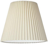 10" Top x 17" Bottom x 14 1/2" High x 14 3/4" Slant Lamp Shade (Pre-Assembled) Replacement Large Ivory White Bell Round Traditional Pleated Spider Harp Finial - Springcrest