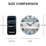 JoFomp 6 Inch Wooden Wall Clocks Battery Operated, Silent Wall Clock Non Ticking, Coastal Country Design Rustic Wall Clocks for Living Room Decor, Small Wall Clock for Bedroom Kitchen Bathroom