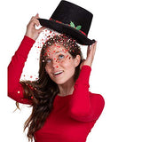 Ornativity Snowman Hat Tree Topper - Snow Man Top Hat Christmas Tree Top Decorations Costume Dress Up with Plaid Red Ribbon and Mistletoe Holly and Berry Xmas Holiday Decor