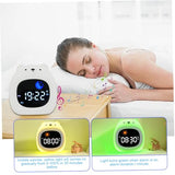 Sleep Trainer Clock for Kids, Bedside Cute Alarm Clock with Night Light Rechargeable Digital Clocks for Girls & Boys, Bear