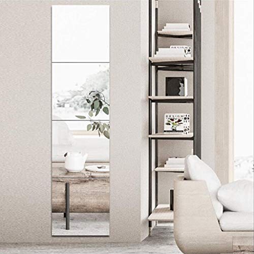 Frameless Free Standing Full Length Floor Standing Dressing Mirror Adjustable Bedroom Furniture Floor Set of 4 11.8in×11.8in