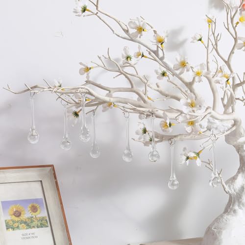 LONGWIN 20pcs 3inch Crystal Teardrop Chandelier Pendant Parts Wedding Party Christmas Tree Decorations Ornaments
