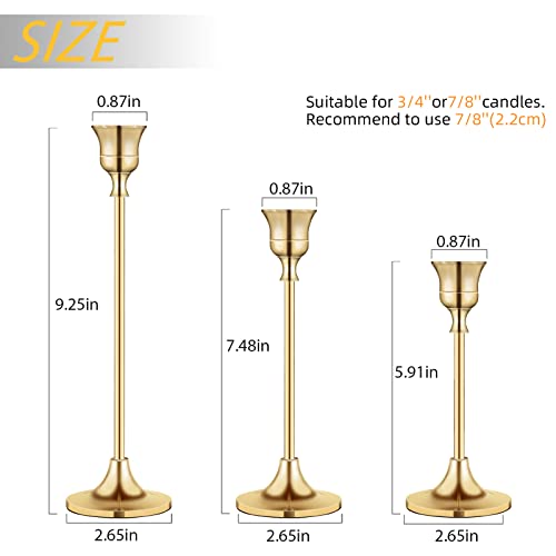 Candlestick Holders,Taper Candle Holder for Candlesticks Gold Brass Vintage Candle Stick Candle Holders Candelabra Candle Holder for Fireplace Party Dining Home