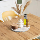 12 Inch Wood Round Tray, White Washed Wooden Decorative Bathroom Coffee Table Tray Centerpiece Candle Holder for Farmhouse Kitchen Dining Room Home Decor Coffee Table Decor and Accessories