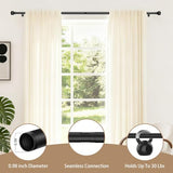 Curtain Rods for Windows 20.77 to 92.85 Inches, 1" Diameter Adjustable Black Curtain Rod, Window Treatment Rods with Round Finials, Easy Mount Hardware Included (46.77-96.85 Inches)