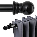 Curtain Rod, 48" - 84" Black Curtain Rods for Windows, 1" Diameter Decorative Adjustable Curtain Rod with Brackets for Room Divider, Bedroom, Living room, Kitchen, Bathroom