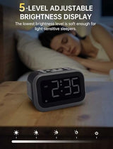 Acedeck Super Loud Alarm Clock: 115dB Dual Alarms and 6 Alarm Sounds for Heavy Sleepers - Adult Shift Workers in Bedroom or Daily Wake-Up Use - Gray