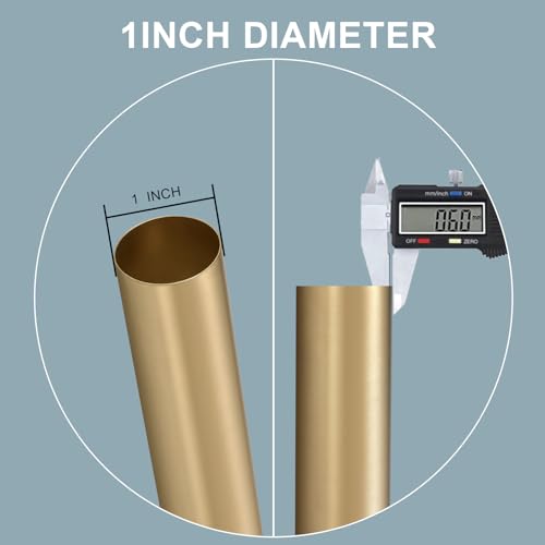 Double Blackout Curtain Rods 36 to 72 Inches (3-6 Feet),1-Inches Front and 5/8 Inches Back Adjustable End Cap Double Window Drapery Rod for Drapes and Curtains,Warm Gold