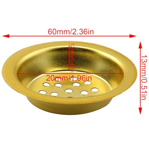 XGNG 6PCS Gold Perforated Incense Tray with Metal Charcoal Guard and Cone Incense Burner Holder for Home Fragrances and Ritual Use