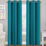 Turquoize Teal Blackout Curtains Themal Insulated Grommet/Eyelet Top Blackout Curtain Drapes for Bedroom Window Treatment Panels Nursery & Infant Care Panels Drapes,2 Panel, 42" W x 84" L, Teal