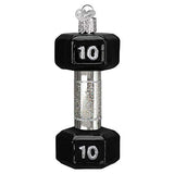 Old World Christmas Dumbbell Glass Blown Ornament for Christmas Tree, Handcrafted Holiday Decoration, Sport Collection