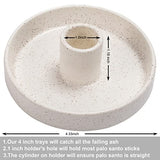 Palo Santo Holder, Ceramic Incense Holder for Palo Santo Sticks, Scent Wood Stand and Ash Catcher, Simple, Sturdy and Well Made Incense Burner, Cozy Speckled White