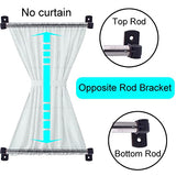 YYST Type A 16" to 39.5" Swivel End Window Curtain Sash Rod for Top & Bottom Doors & Sidelights Petite Café Sidelight Rods W Screws (Black-2)