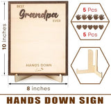 Best Grandpa Ever Gifts - Personalized Wooden Handprint Plaque, DIY Keepsake Craft Kit from Grandkids, Meaningful Family Decor to Capture Precious Memories, Unique Birthday Christmas Gift for Grandpa