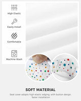 Colorful Polka Dot Office Chair Cover Stretchable Computer Chair Seat Cover Backrest Slipcovers, Stretchable Rotating Desk Chair Seat Cushion Split Protectors Watercolor Polka Dots White