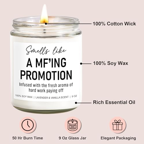 Younift Funny Scented Candles - Congratulations on Your Promotion, New Job Gifts for Women, Men - Job Decorations - 9 oz