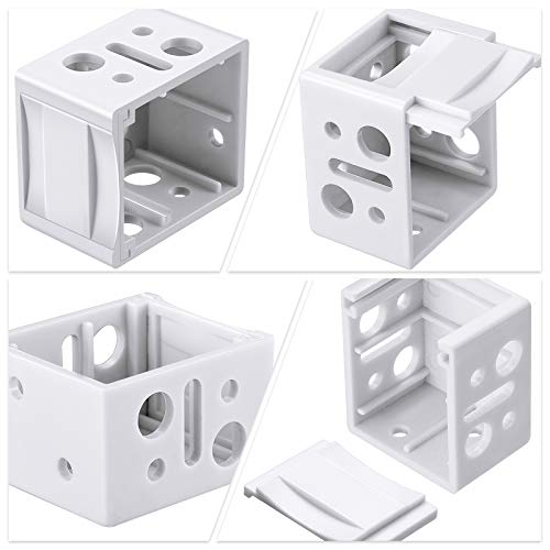 Jetec 4 Pieces 1 Inch Mini Blind Brackets White Plastic Profile Box Mounting Window Blinds Headrail Bracket Replacement