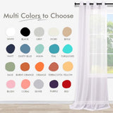 White Sheer Curtains 84 Inches Long Set 2 Panels Grommet Pair Faux Linen Semi Transparent Drape Tulle Gauze Voile Window Sheer Curtains for Bedroom Living Room Dining Wide 52 Length Solid Pack