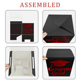 Graduation Card Box Holder, Congrats Grad Foldable Cardboard Decorations Box for Graduation Party Decoration and Grad Parties (Black-red)
