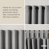 Umbra Cappa Double Curtain Rod, Includes 2 Matching Finials, Brackets & Hardware, 66 to 120-Inch, Black