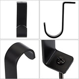 Sumnacon 3Pcs Ceiling Mount Curtain Rod Brackets,Metal Single Ceiling Curtain Rod Holder for 5/8-1 Inch Rod,Sturdy Curtain Rod Hooks for Living Room Bedroom Drapery Rod, Black