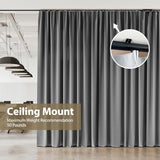 MaKefeile Ceiling Curtain Track,Curtain Track Wall Mounted,Ceiling Mount Rail Room Divider Tracks Extra Long Curtains Rod for Living Room Bedroom Patio Sliding Door Curtains with Clips,Black 9ft