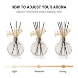Flower Reed Diffuser Set 5.07oz Clean Linen Scent Diffuser with Sticks Home Fragrance Reed Diffuser for Bathroom Shelf Decor