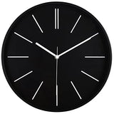zyzamay Modern 12 Inch Round 3D Wall Clock, Black, Silent Quartz Battery Operated, Easy to Read, Accurate Time, Modern Style