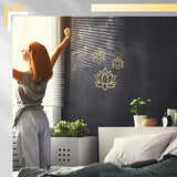 Ferraycle 3 Pieces Metal Lotus Flower Wall Decor Metal Zen Lotus Flower Wall Art Inhale Hollow out Signs Hanging Silhouette Exhale for Bedroom Bathroom Kitchen Garden Hotel Decorations (Bronze)