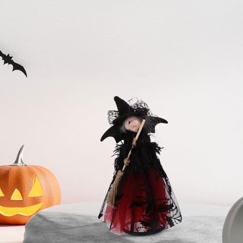 Alipis Halloween Witch Doll Decor Adorable Tabletop Witch Decoration for Halloween Party Compact Cloth Material for Home Office Bar Restaurant Decor
