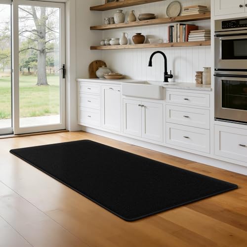Modern Hallway Runner Rug, 2x4 Black Washable Non Slip Runner Rug