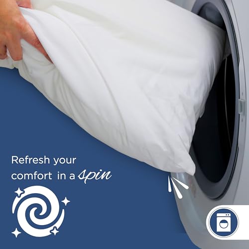 Martex 2-Pack Decorative Throw 12" x 12" Pillow Inserts– Soft, Supportive & Fluffy Cushion Fillers – Poly-Cotton Blend Cover with Plush Polyester Fill – Perfect for Sofa, Bed & Living Room – White
