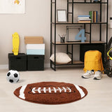 Cute Football Rug for Boys Room 34”x22” Soft Sports Carpet for Kids Bedroom Decor Non Slip Washable Playroom Area Rug Fun Touchdown Mat Plush Athlete Themed Gift