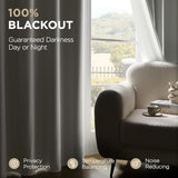 Joydeco White Blackout Curtains 96 Inches Long - 100% Blackout Curtain 2 Panel Set, Rod Pocket & Back Tabs Thermal Insulated Window Drapes for Bedroom Living Room (Pure White,52" Wx96 L)