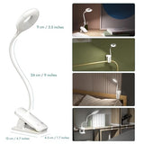 Clip on Reading Light for Bed Headboard, Rechargeable Battery Clamp on Bunk Bed Light, 5 Colors 5 Brightness Flexible Neck Desk Lamp, Eye Protect LED Touch Control Book Lights at Night for Kids