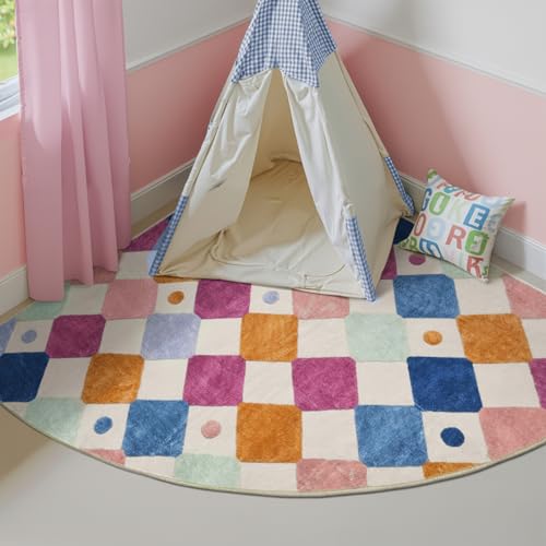 jinchan Corner Rug Washable Kids Rug Colorful Reading Nook Mat Berries