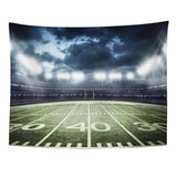Emvency Tapestry Stadium Football Stadium Field Light Night Football Turf Home Decor Wall Hanging for Living Room Bedroom Dorm 60x80 Inches