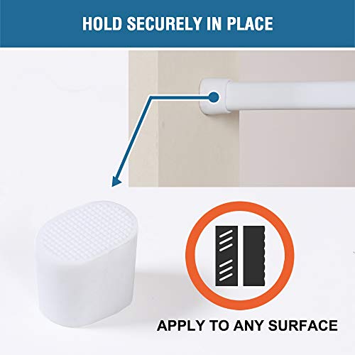 H.VERSAILTEX 2 Pack Spring Tension Curtain Rods 36-60 Inch Lightweight Tensions Rods Securely in Place; Easy to use/Install for Kitchen/Bathroom/Wardrobe, Durable Sturdy Rods, White