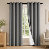 2 Panels 100% Blackout Curtains, Midweight Thermal Insulated Grommet Drapes for Bedroom Living Room, Light Blocking Window Treatment, Pack of 2, 54x84 Inches, Charcoal Grey