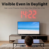 Alarm Clock with Projection on Ceiling, Smart Digital Alarm, for Bedrooms, Classroom, Office, Large LED Display, 180° Rotatable Projector, 3-Level Dimmer, Loud Dual,12/24H, Temperature Display