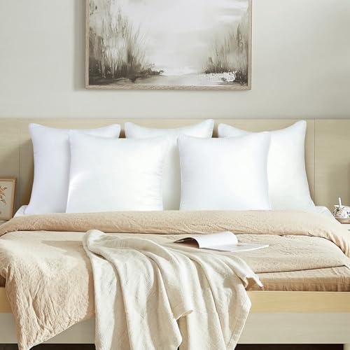 24x24 Pillows Inserts Set of 2, Throw Pillows 24 Inch Premium Down Alternative Pillow Inserts, 24 by 24 Square Premium Cushion with 100% Cotton Cover for Bed, Sofa, Couch